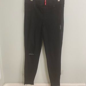 Spanx Black Distressed Pull on leggings/pants